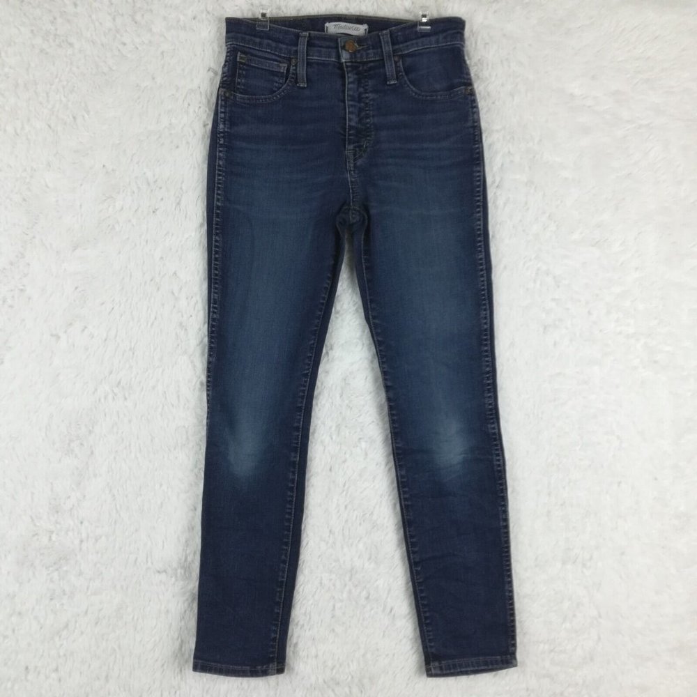 Madewell Womens Jeans Skinny 10" High Rise Blue Denim Dark Wash Petite 25P‎